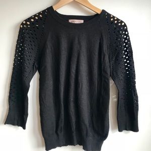 Black perforated Philosophy Nordstrom Rack sweater